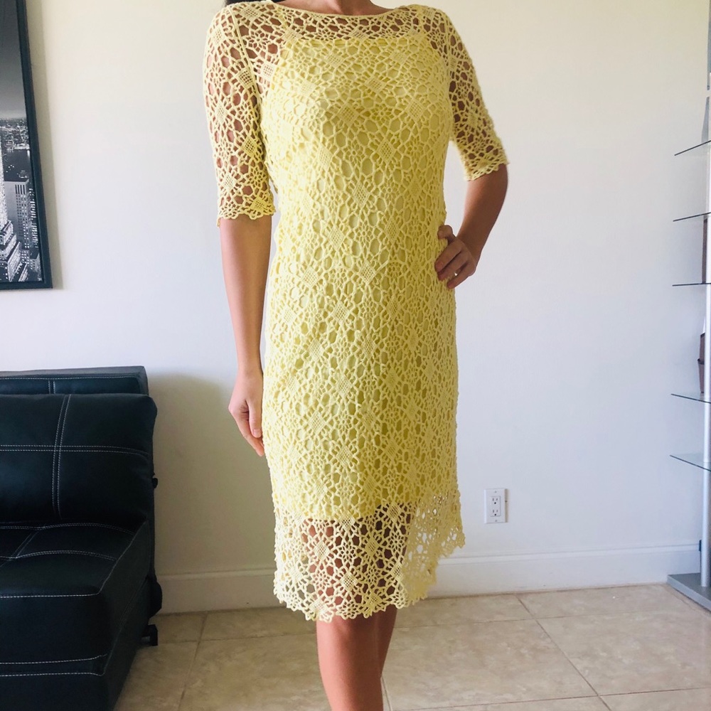 Ralph Lauren Classy Crochet Yellow dress S - Picture 13 of 14